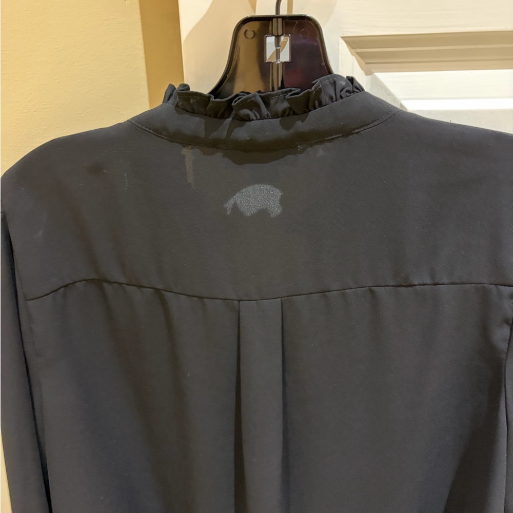 CeCe Black Blouse with Lace Trim - Picture 7 of 7